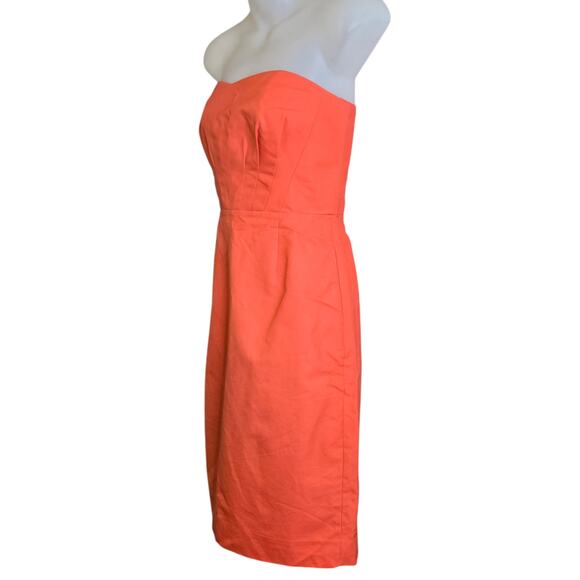 J Crew Womens Sleeveless Dress Size 6 Orange‎ Coral Miranda Style 100% Cotton - Picture 4 of 7